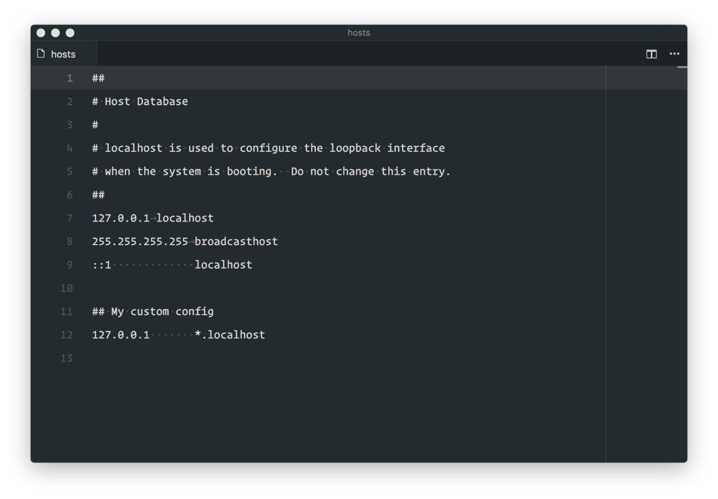 Add local domains to hosts file on macOS